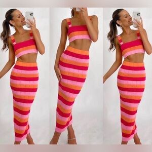 Brand new knit maxi skirt set